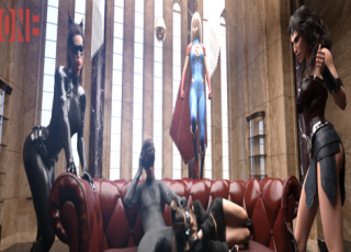 Supervillainy - суперы из Лиги справедливости склоняют парня ебать все что движется