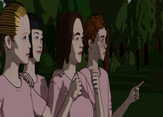 Summer Camp - четыре милые девушки разводят на секс незваного гостя в лагере бойскаутов